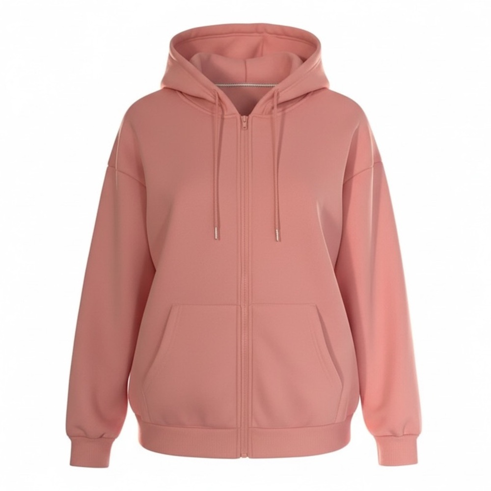 Women's Pink Full Zip Hoodie Large Pre-Loved Some Pilling (See Pix) PTP 24”